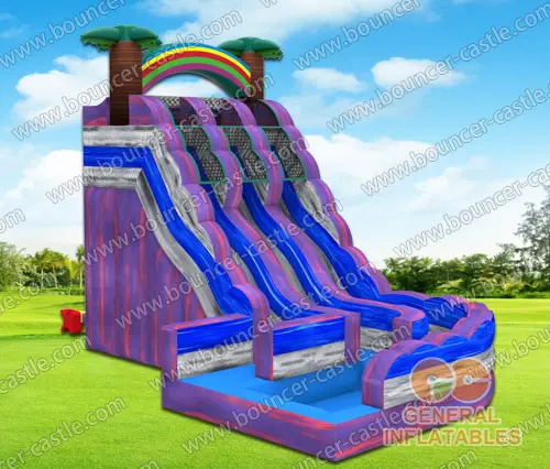 Water slide with sealed pool