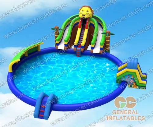 Water slide with sealed pool