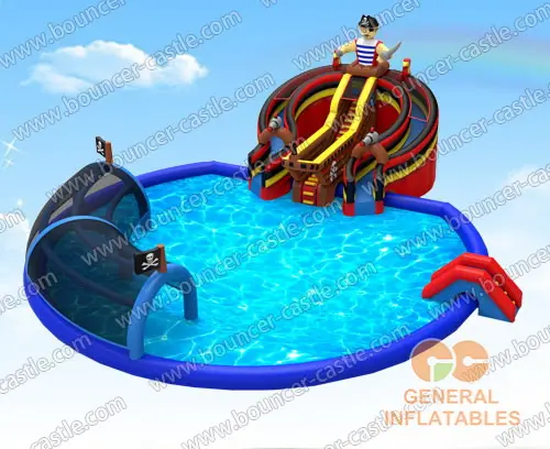 Water slide with sealed pool