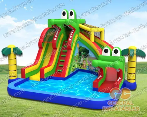 Water slide with sealed pool