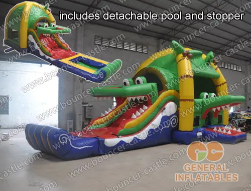 Water slide with sealed pool