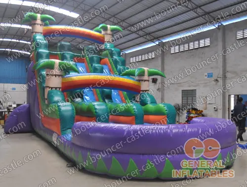 Water slide with sealed pool