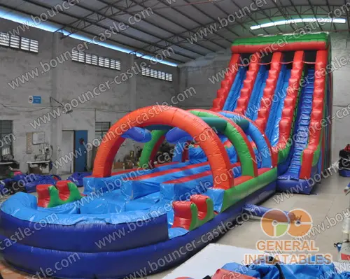 Water slide with sealed pool