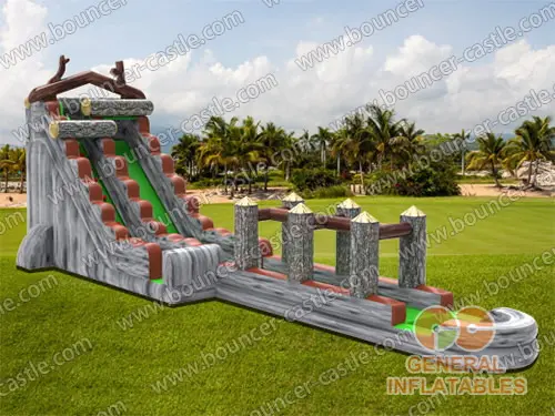 Water slide with sealed pool