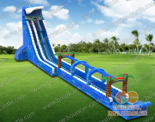 Water slide with sealed pool