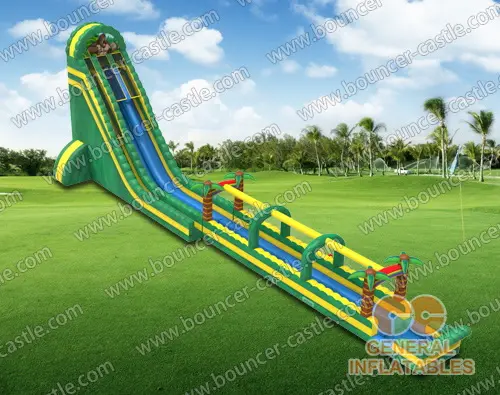 Water slide with sealed pool