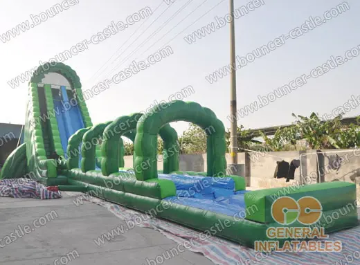 Water slide with sealed pool