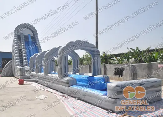 Water slide with sealed pool