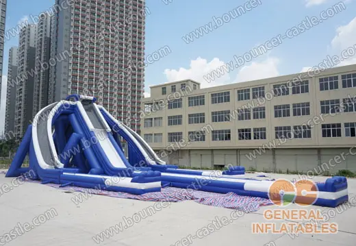 Water slide with sealed pool