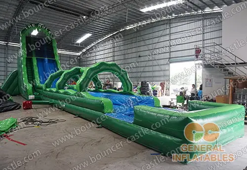 Water slide with sealed pool