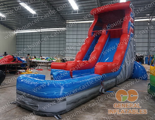 Water slide with detachable pool