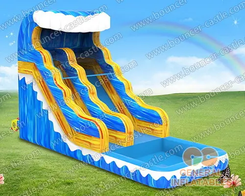 Water slide with sealed pool