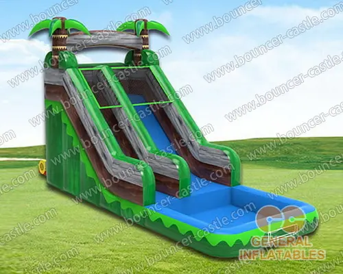 Water slide with sealed pool