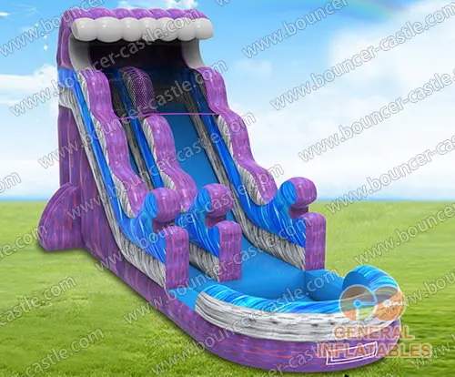 Water slide with sealed pool