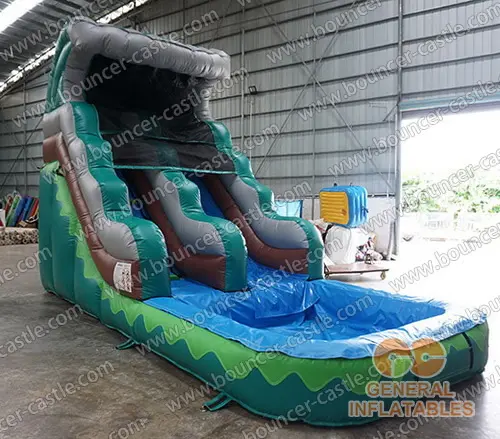 Water slide with sealed pool