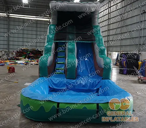   Inflatable water slide with pool