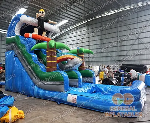 Water slide with sealed pool