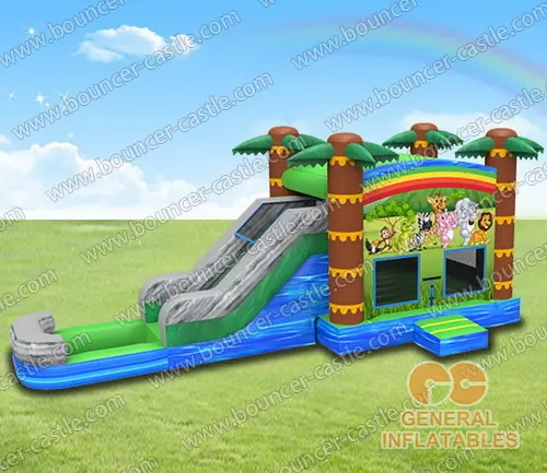 Water slide with sealed pool