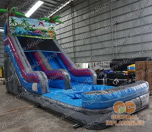 Water slide with sealed pool