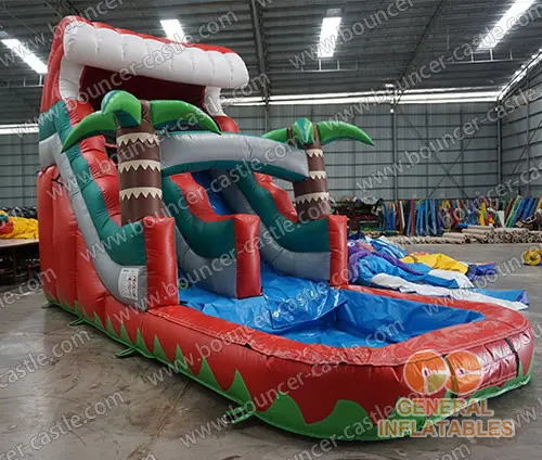 Water slide with sealed pool