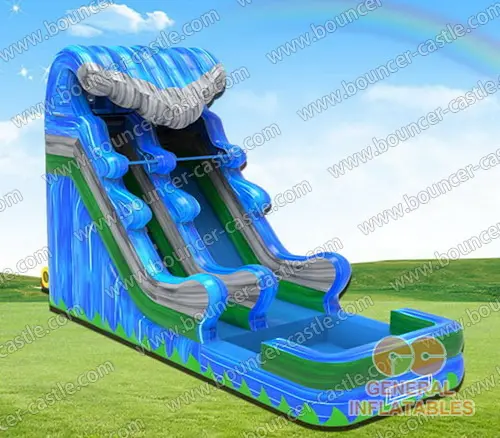 Water slide with sealed pool