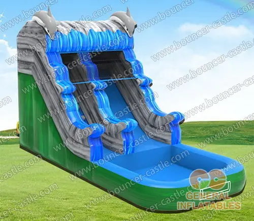 Water slide with sealed pool