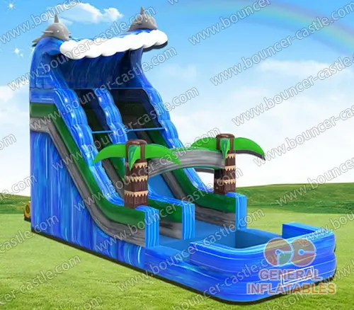 Water slide with sealed pool