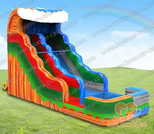 Water slide with sealed pool