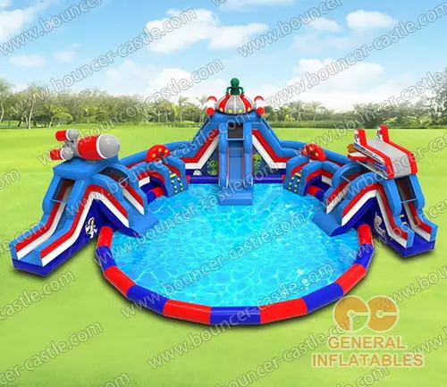 Water slide with sealed pool