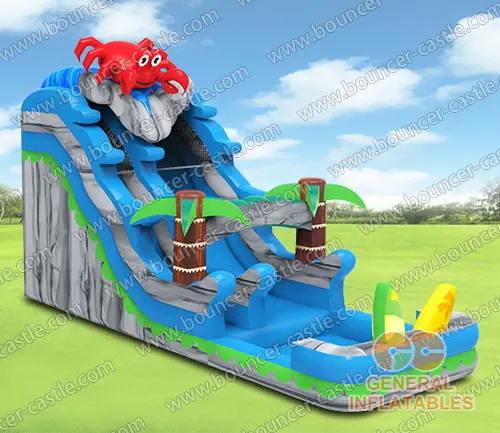 Water slide with sealed pool