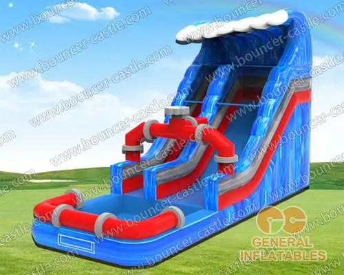 Water slide with sealed pool