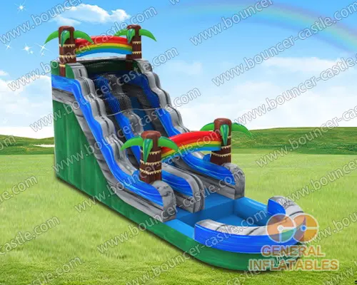 Water slide with sealed pool