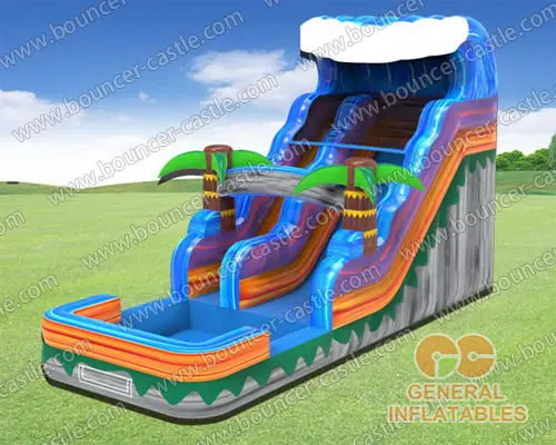 Water slide with sealed pool