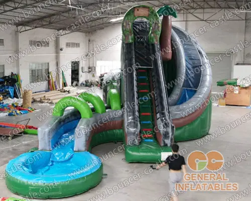 Water slide with sealed pool