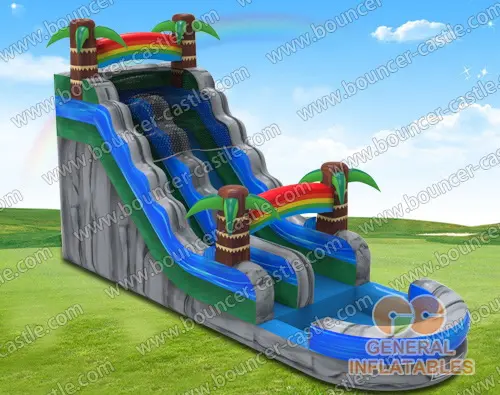 Water slide with sealed pool