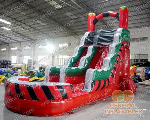 Water slide with sealed pool