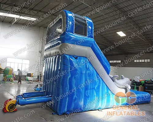    Inflatable dolphin water slide