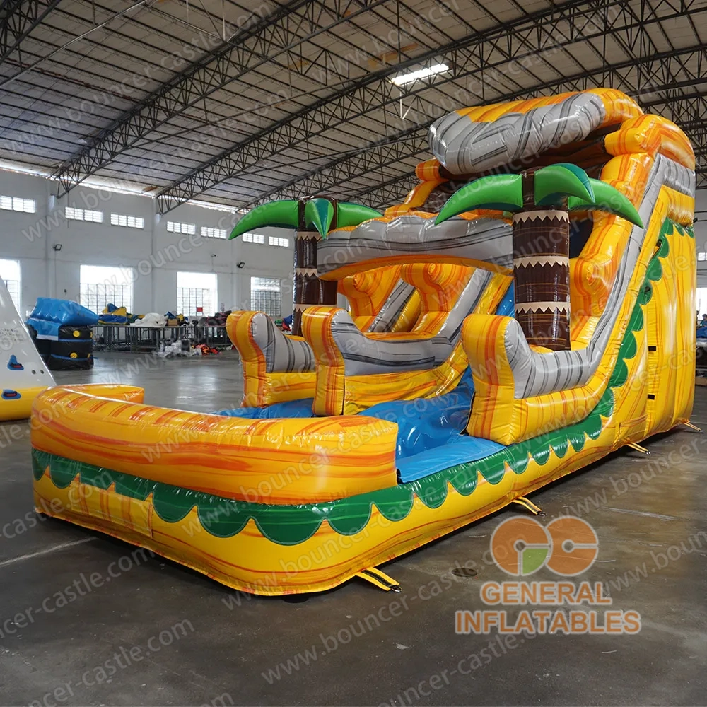   Volcano lava water slide
