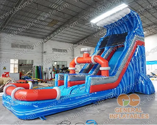 Water slide with sealed pool