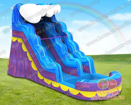 Water slide with sealed pool