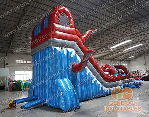   Inflatable octopus water slide n slip with pool