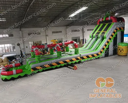  Inflatable Toxic nuclear dual water slide n slip with pool