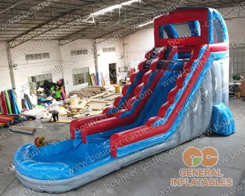 Water slide with sealed pool