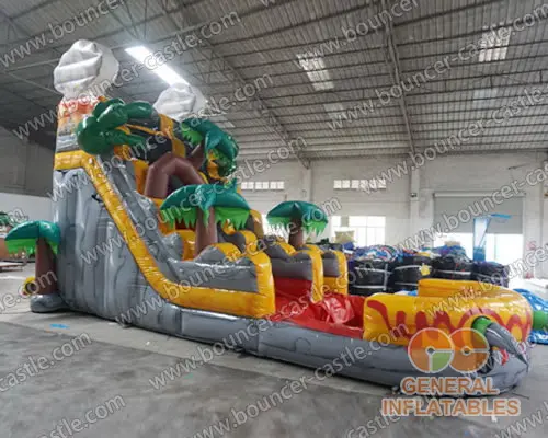  Inflatable volcano water slide