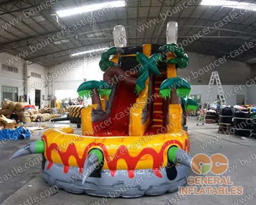  Inflatable volcano water slide