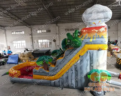  Inflatable volcano water slide