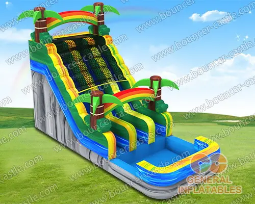 Water slide with sealed pool