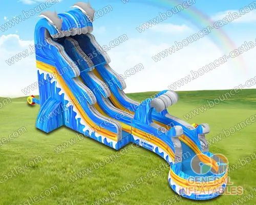 Water slide with sealed pool