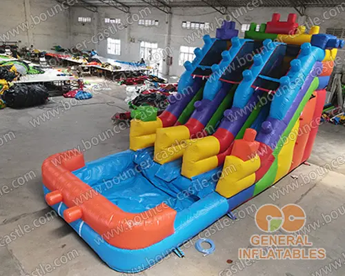  Building blocks water slide dual lane