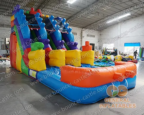  Building blocks water slide dual lane